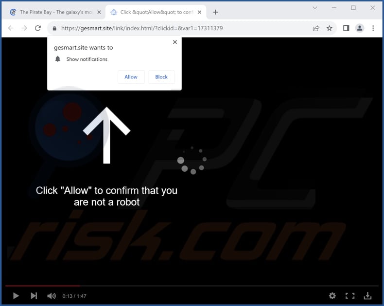 gesmart[.]site pop-up redirects