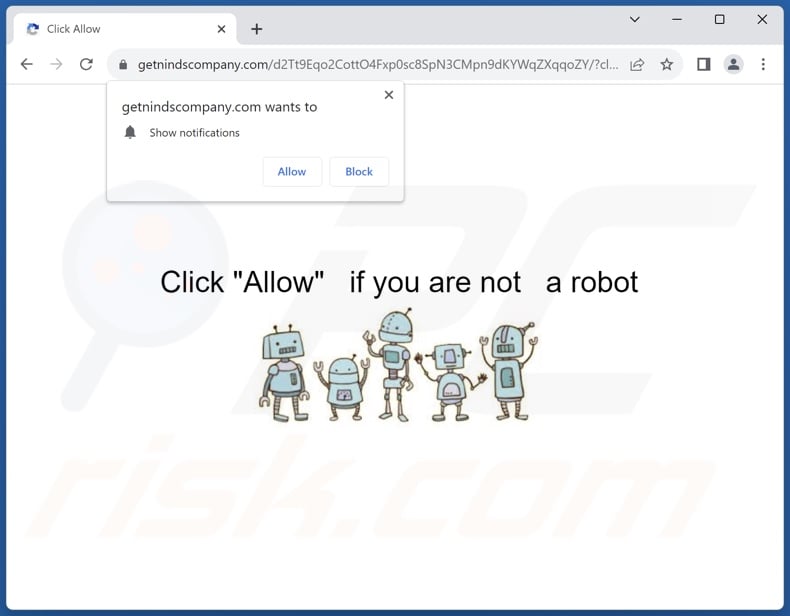 getnindscompany[.]com pop-up redirects