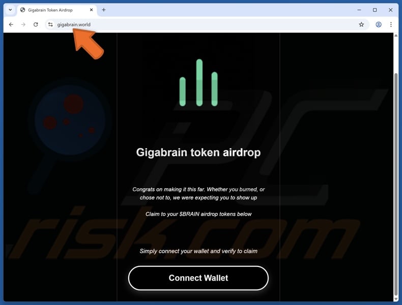 Fake Gigabrain Token Airdrop website