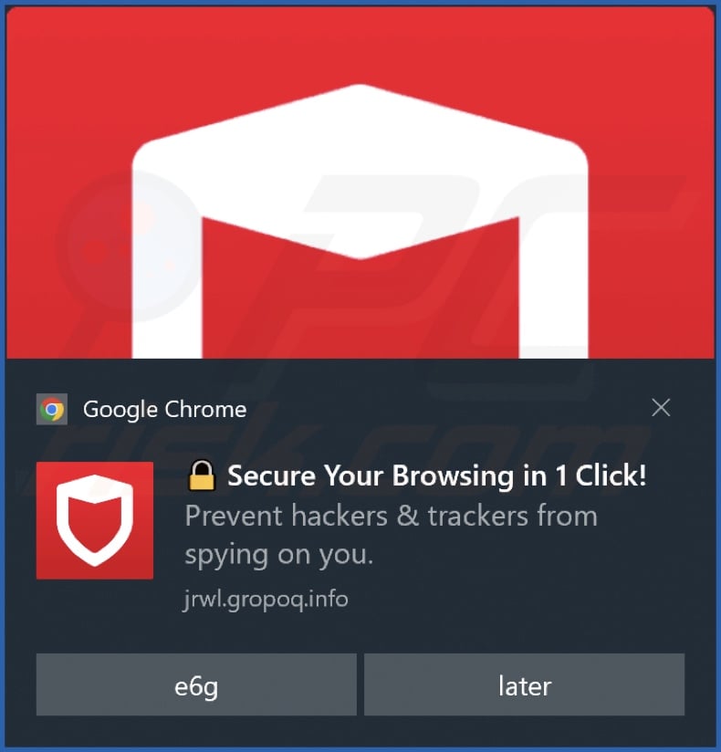 Ad delivered by the gropoq[.]info webpage