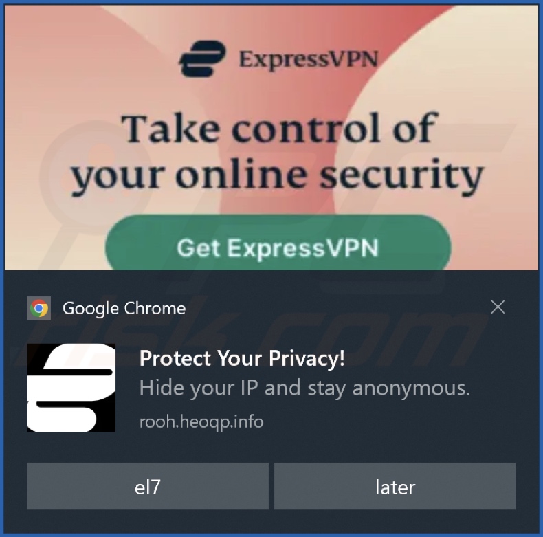 Ad delivered by the heoqp[.]info webpage