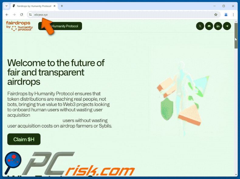 Appearance of Humanity Protocol Airdrop scam