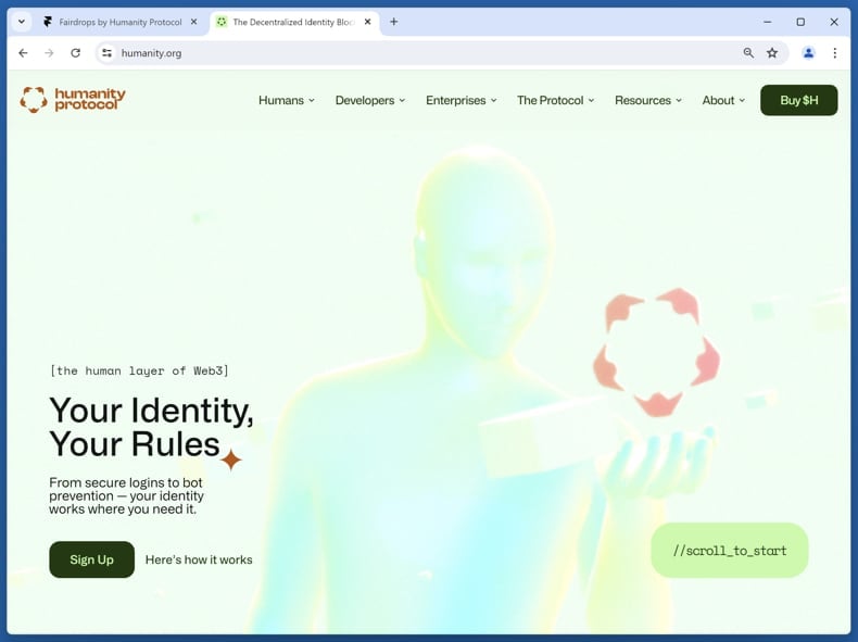 Humanity Protocol airdrop scam real site (humanity.org)