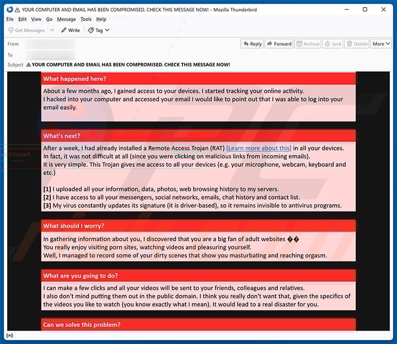 I Have To Share Bad News With You email scam (2025-07-24)