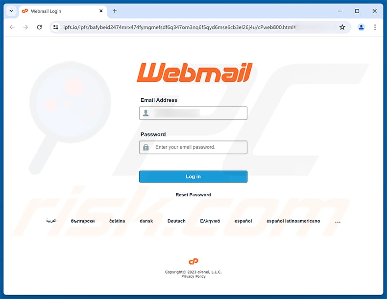 Phishing site promoted via Important Security Notice email scam (2025-07-09)