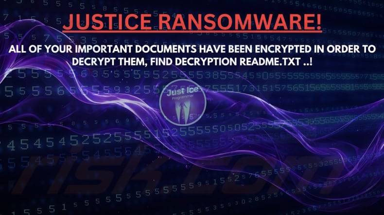 JustIce ransomware wallpaper
