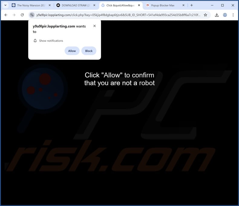 lopplarting[.]com pop-up redirects