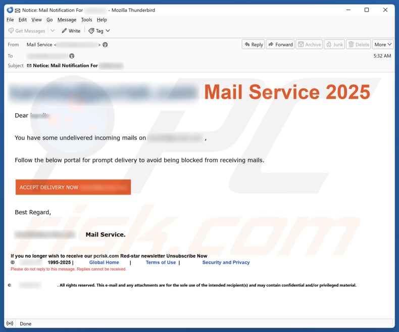 Mail Service 2025 email spam campaign