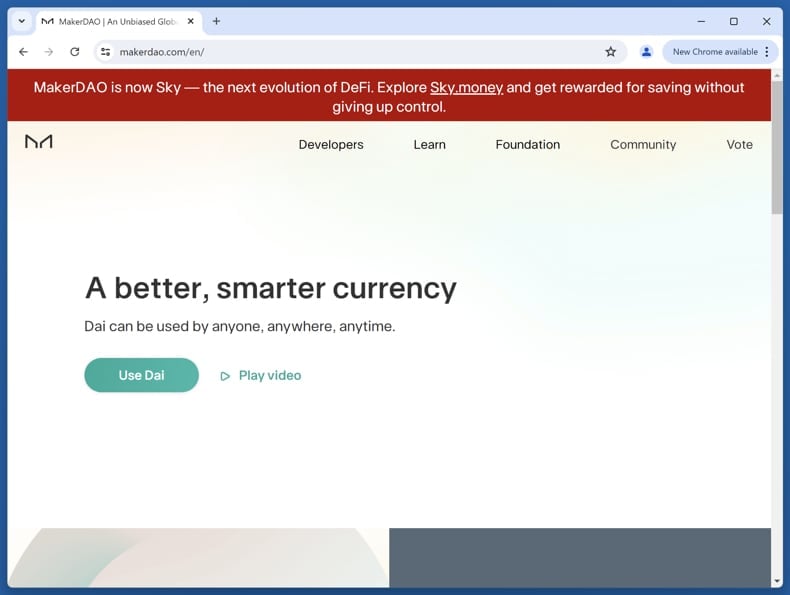 MakerDAO Rewards Scam website (makerdao.com)