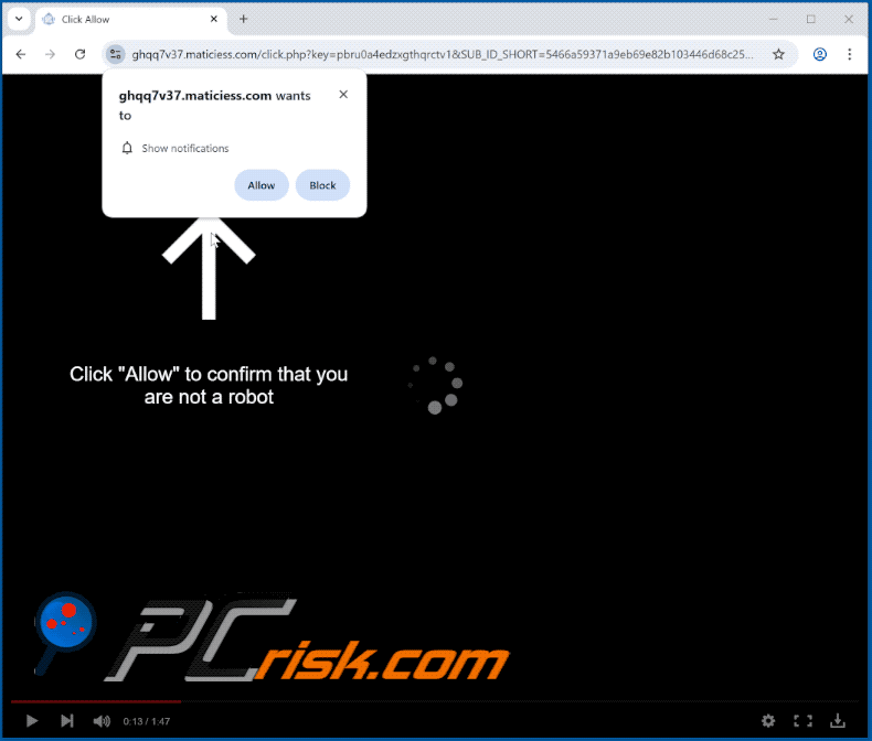 maticiess[.]com website appearance (GIF)