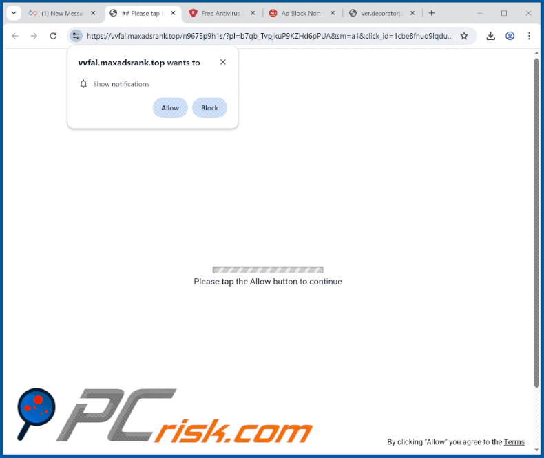 maxadsrank[.]top website appearance (GIF)