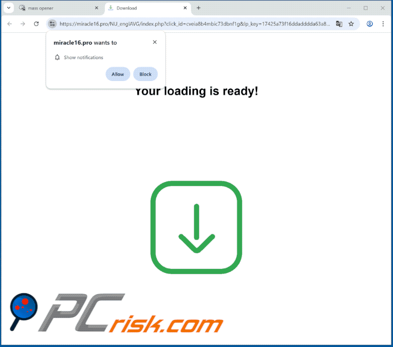 miracle16[.]pro website appearance (GIF)