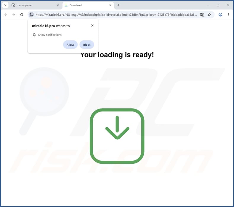 miracle16[.]pro pop-up redirects
