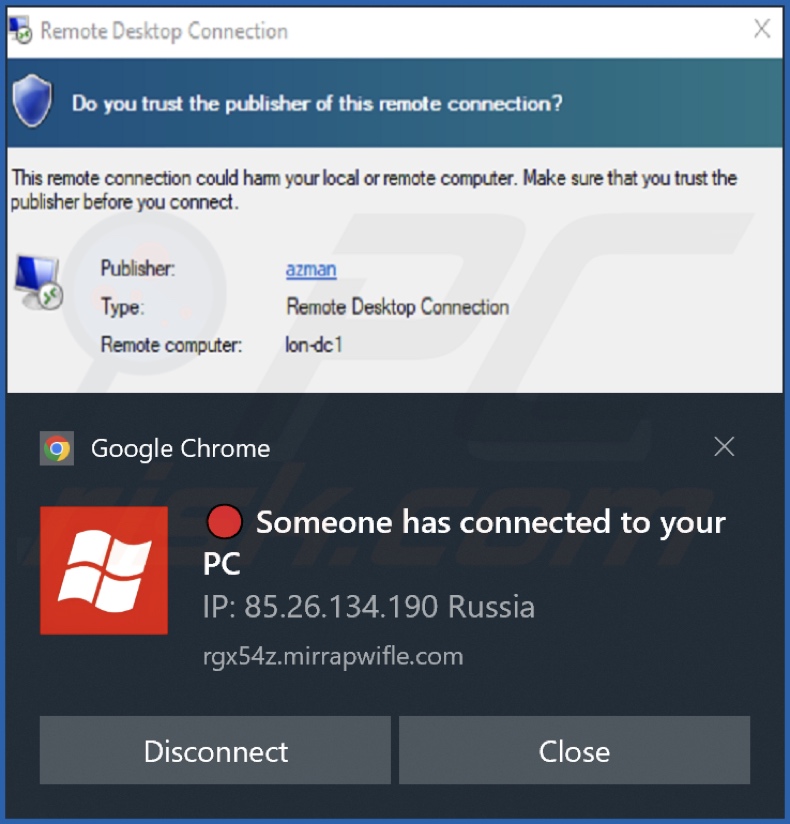 Ad delivered by the mirrapwifle[.]com webpage