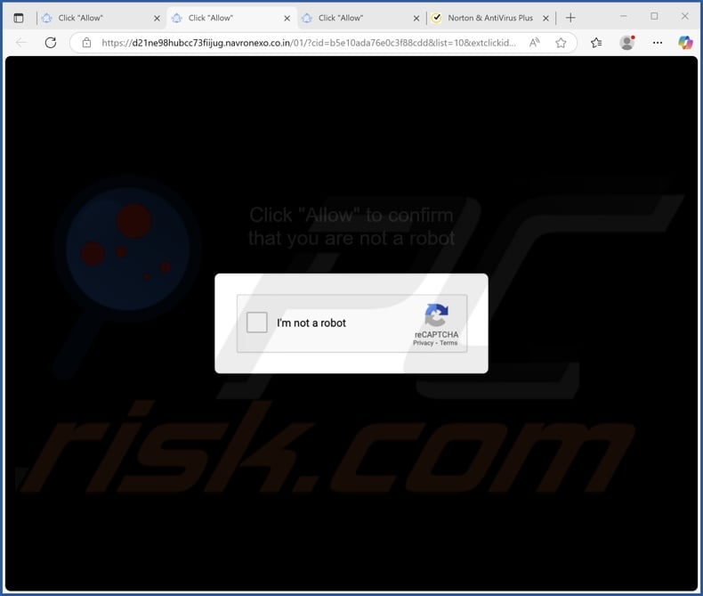 navronexo.co[.]in pop-up redirects