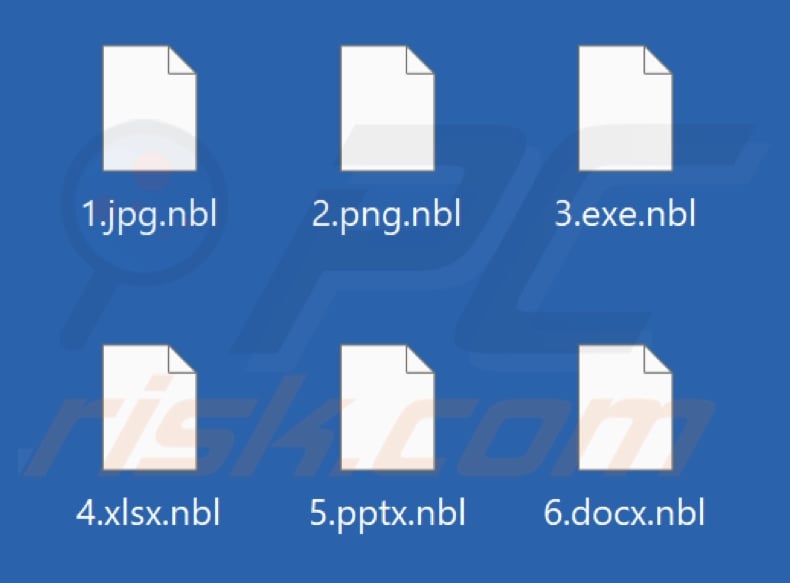 Files encrypted by Nebula ransomware (.nbl extension)
