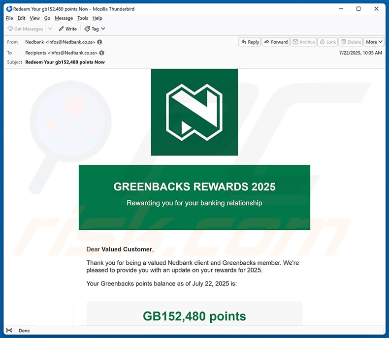 Nedbank email scam (2025-07-23)