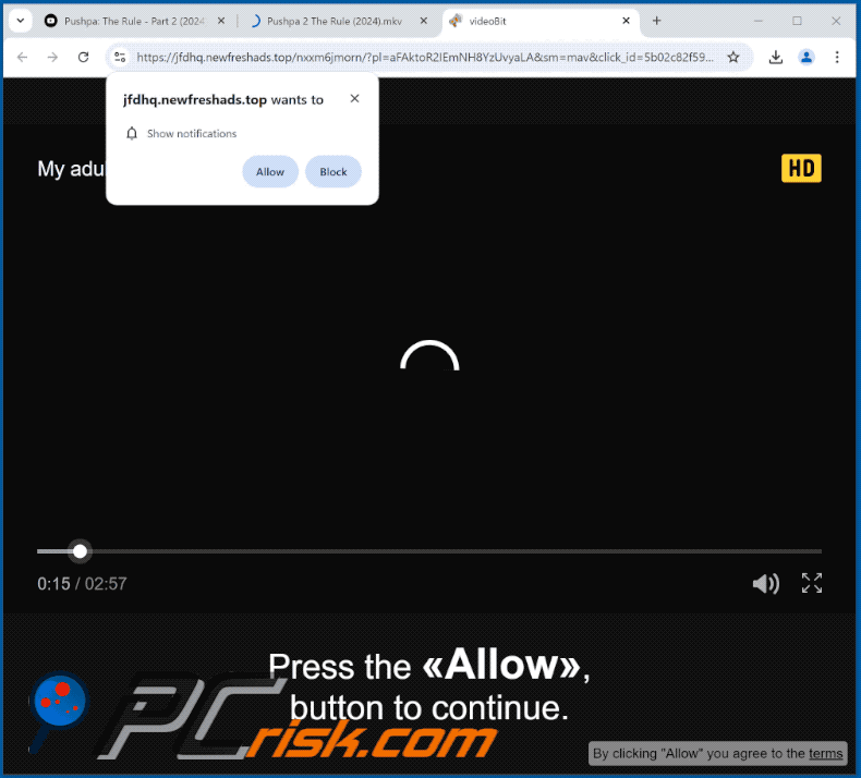 newfreshads[.]top website appearance (GIF)