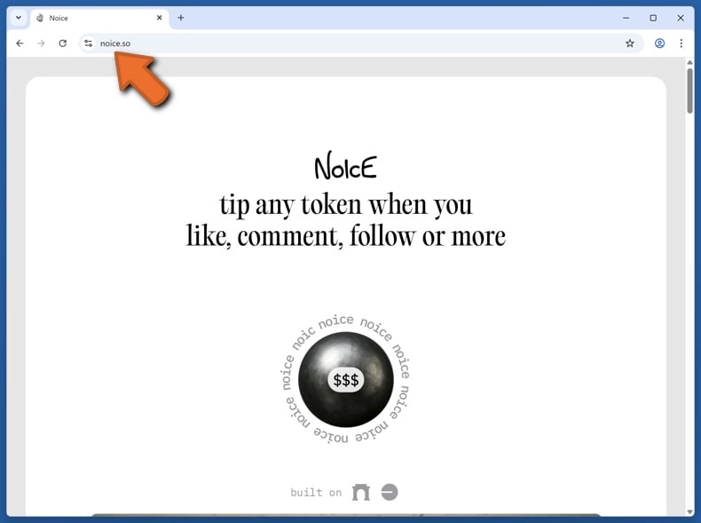 Appearance of the real Noice.so website (noice.so)