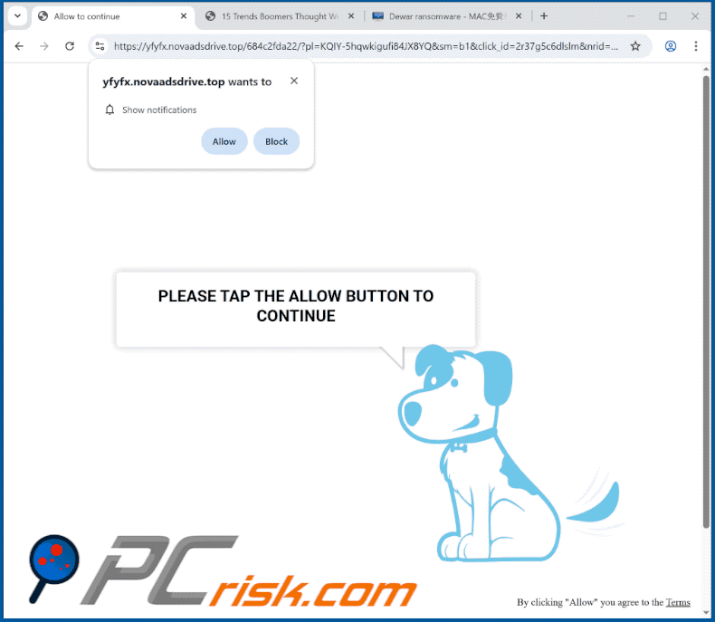 novaadsdrive[.]top website appearance (GIF)