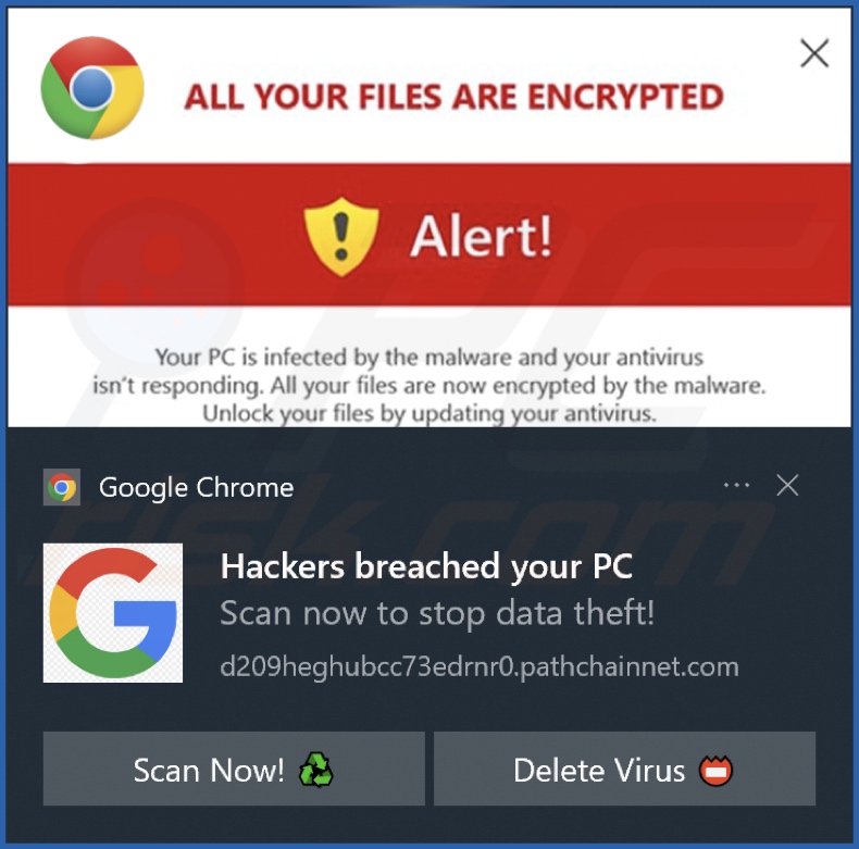 Ad delivered by the pathchainnet[.]com webpage