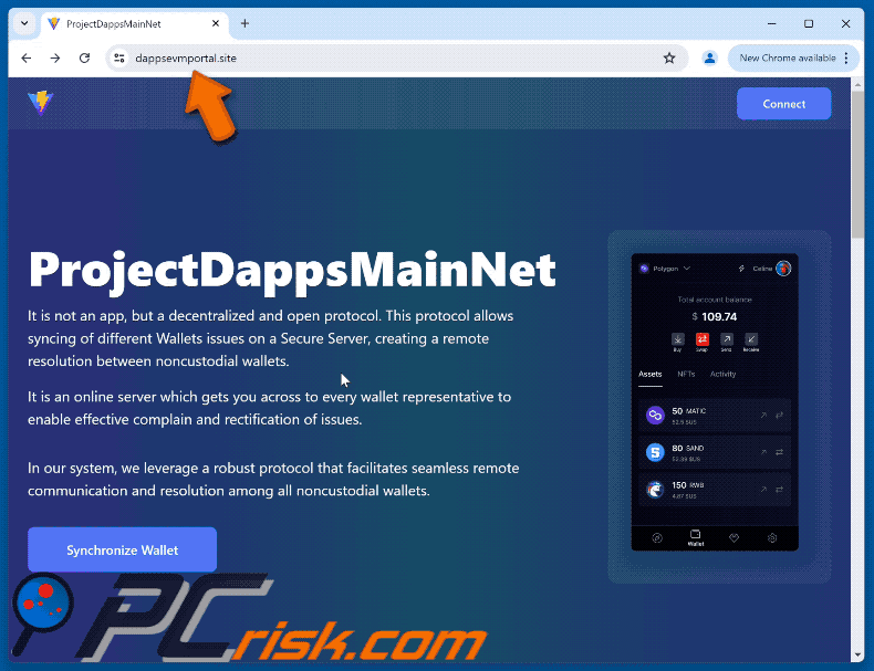 Appearance of Project Dapps Main Net scam