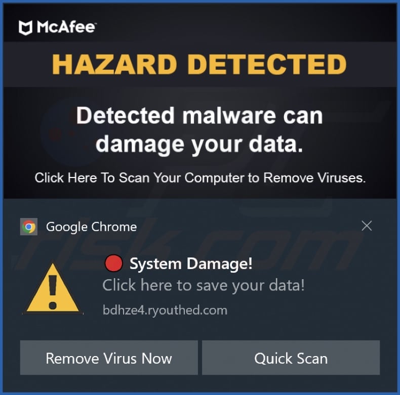 Ad delivered by the ryouthed[.]com webpage