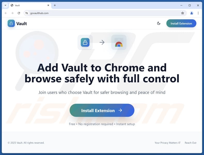 Website used to promote Safe Search browser hijacker