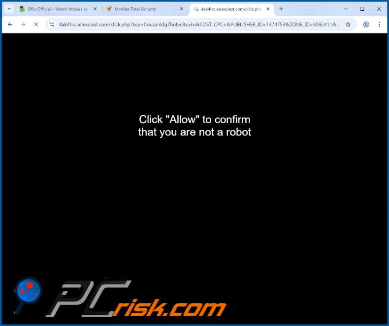 selexciest[.]com website appearance (GIF)