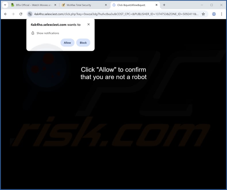 selexciest[.]com ads