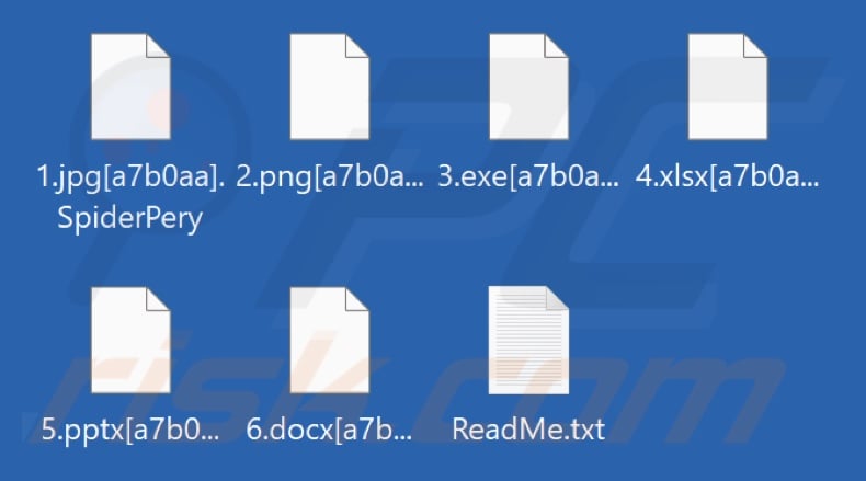 Files encrypted by SpiderPery ransomware (.SpiderPery extension)