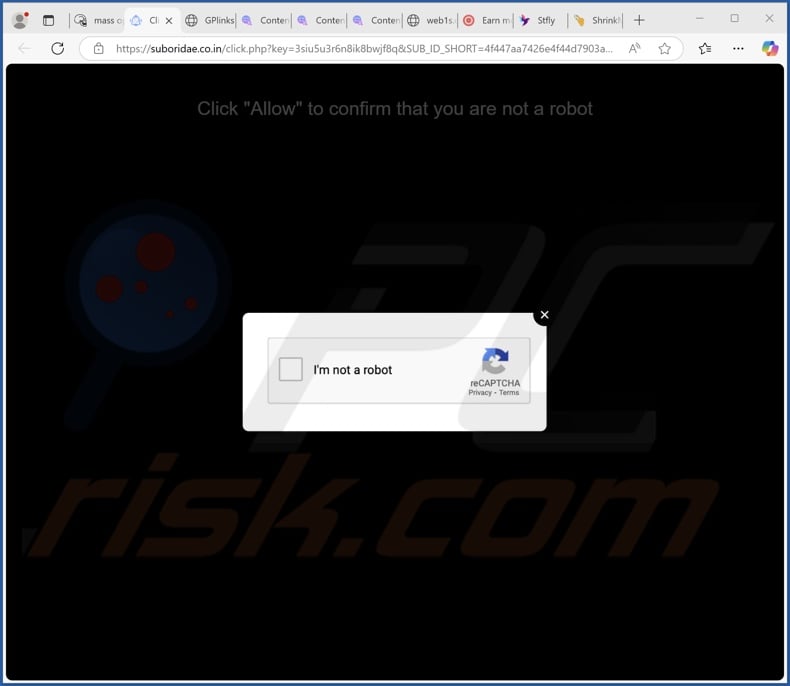 suboridae.co[.]in pop-up redirects