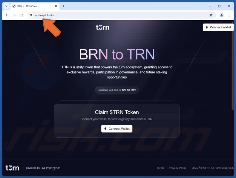 Fake T3rn ($TRN) Airdrop website