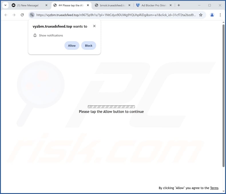trueadsfeed[.]top pop-up redirects