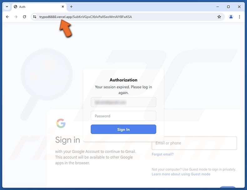 Urgent Security Alert scam email promoted phishing site