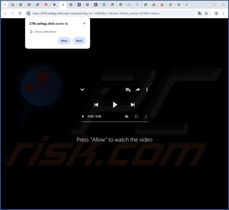 veihqy[.]click pop-up redirects