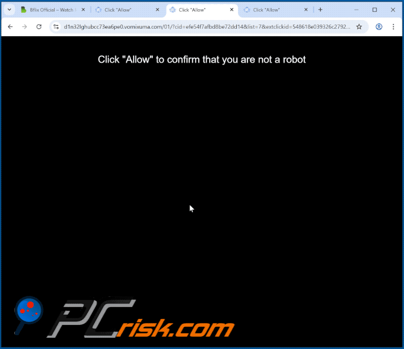 vornixuma[.]com website appearance (GIF)