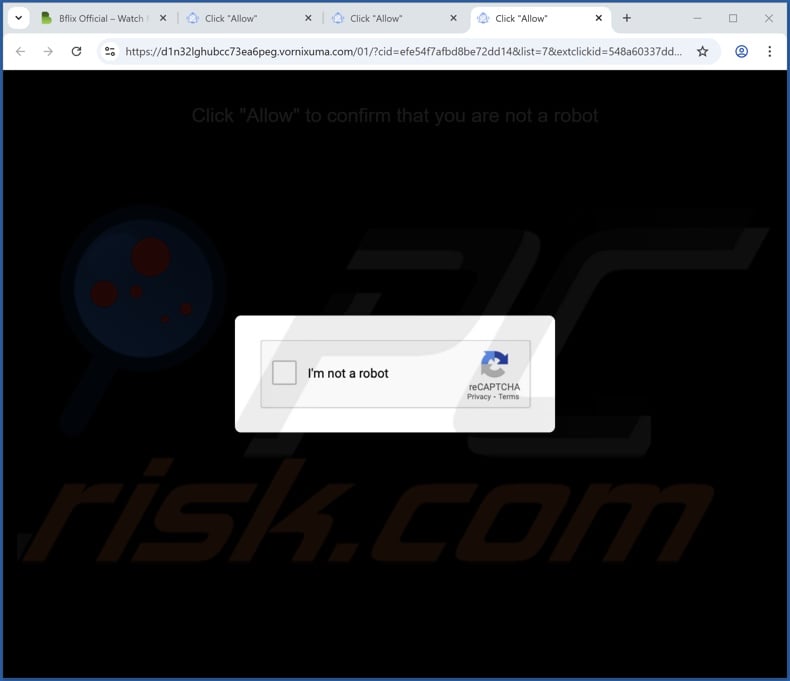 vornixuma[.]com pop-up redirects