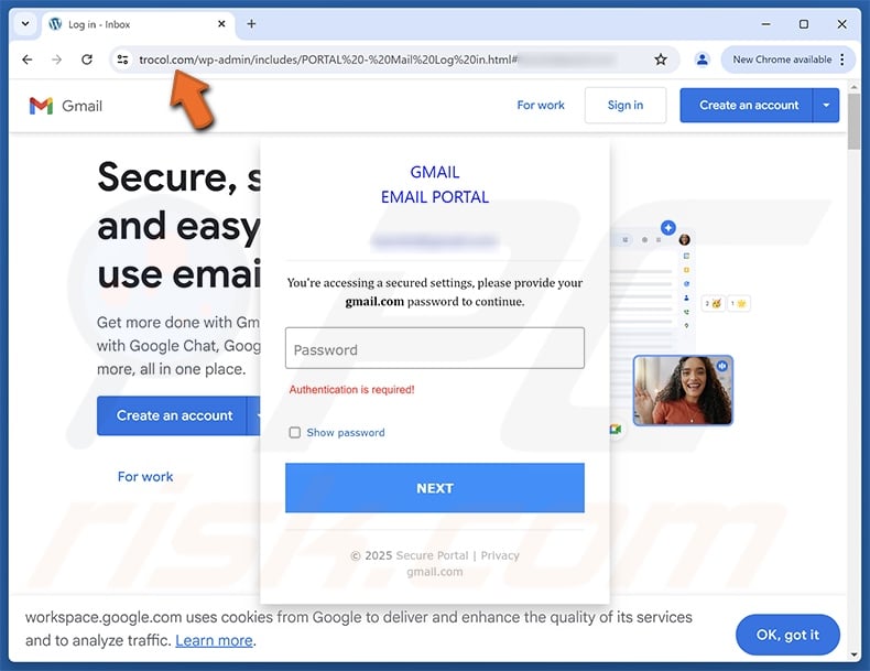 Webmail System Maintenance scam email promoted phishing site