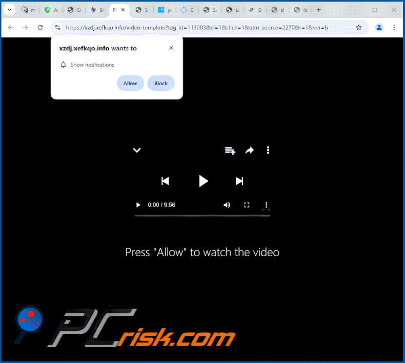 xefkqo[.]info website appearance (GIF)