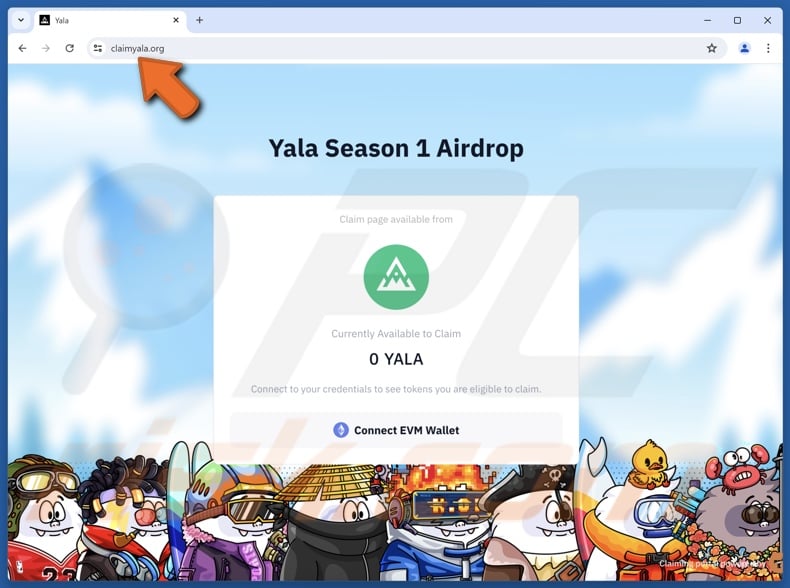 Fake Yala Airdop website
