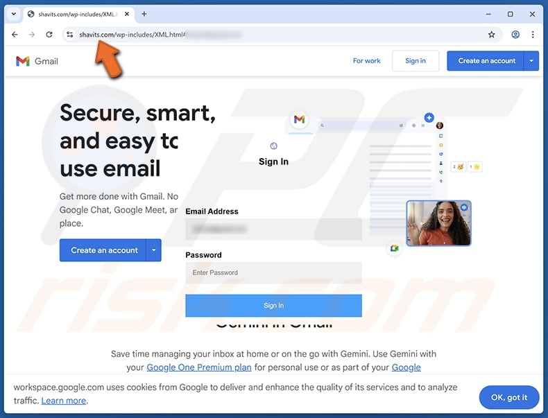 Your Account Is Blocked Email Scam phishing page