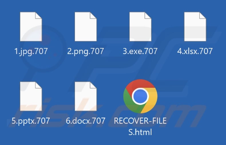Files encrypted by 707 ransomware (.707 extension)