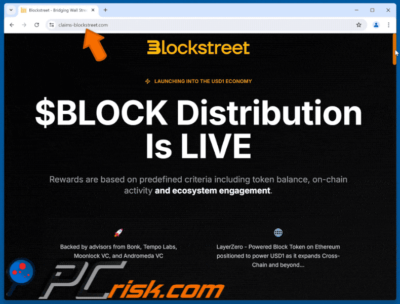 Appearance of BlockStreet ($BLOCK) Distribution scam