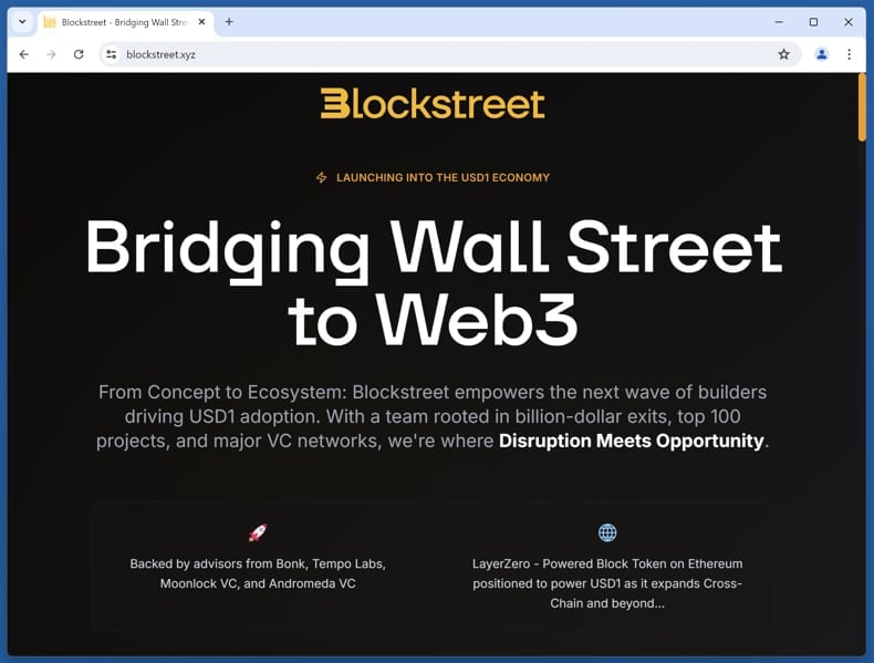 Blockstreet block distribution scam real website (blockstreet.xyz)