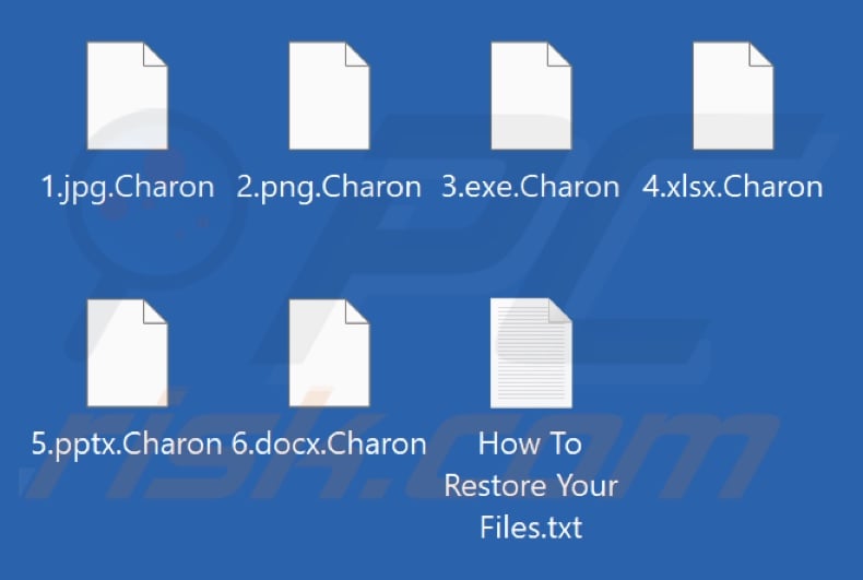 Files encrypted by Charon ransomware (.Charon extension)