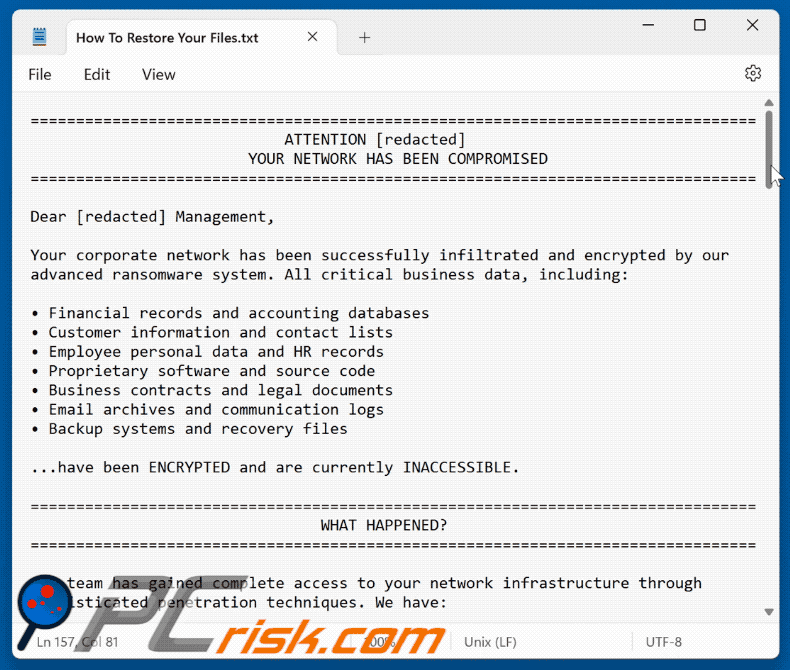 Charon ransomware ransom note (How To Restore Your Files.txt) GIF