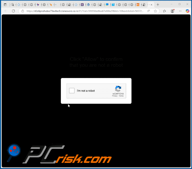clonexvoro.co[.]in website appearance (GIF)
