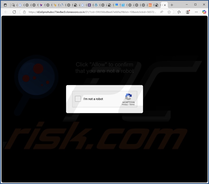 clonexvoro.co[.]in pop-up redirects
