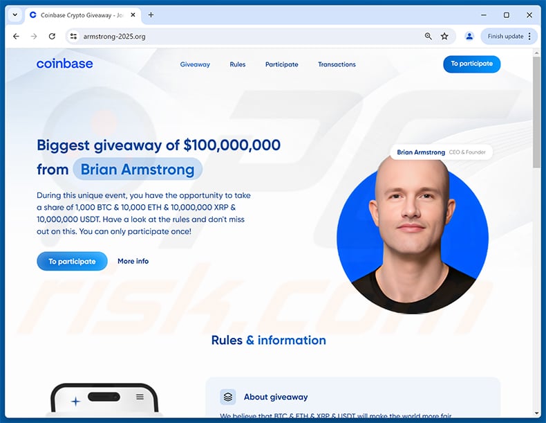 Coinbase Crypto Giveaway scam (2025-08-04)